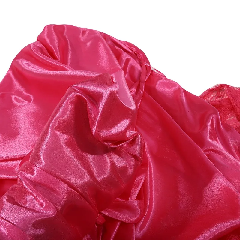 Womens Nightdress Sexy Long Polyester Lingerie Nightwear Bath Robe Gown Imitation Ice Silk Nightdress Solid Color Nightgown Thin
