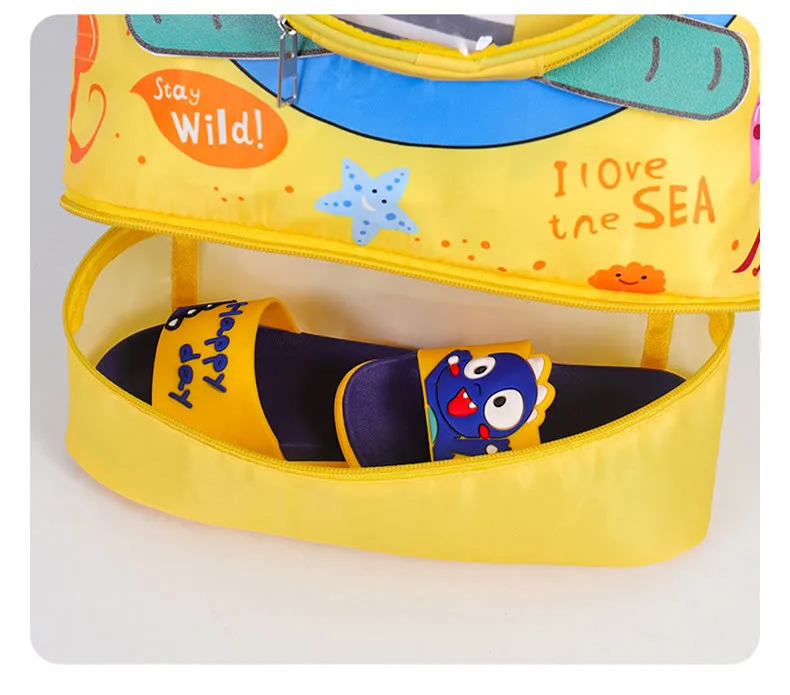 Children Swim Bag Dry Wet Separation Waterproof Storage Bag for Boys Girls Sport Fashion Portable Cute Cartoon Kids Backpack