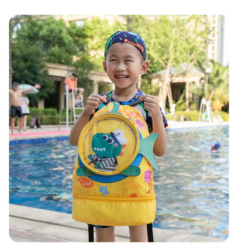Children Swim Bag Dry Wet Separation Waterproof Storage Bag for Boys Girls Sport Fashion Portable Cute Cartoon Kids Backpack