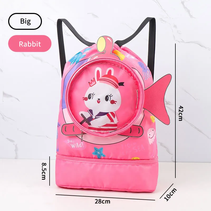 Children Swim Bag Dry Wet Separation Waterproof Storage Bag for Boys Girls Sport Fashion Portable Cute Cartoon Kids Backpack