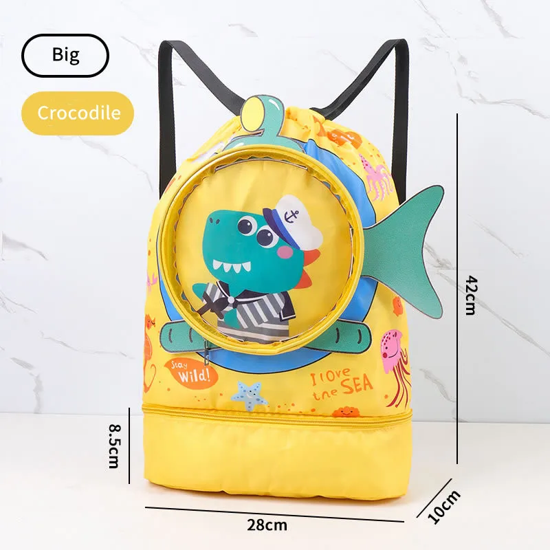 Children Swim Bag Dry Wet Separation Waterproof Storage Bag for Boys Girls Sport Fashion Portable Cute Cartoon Kids Backpack