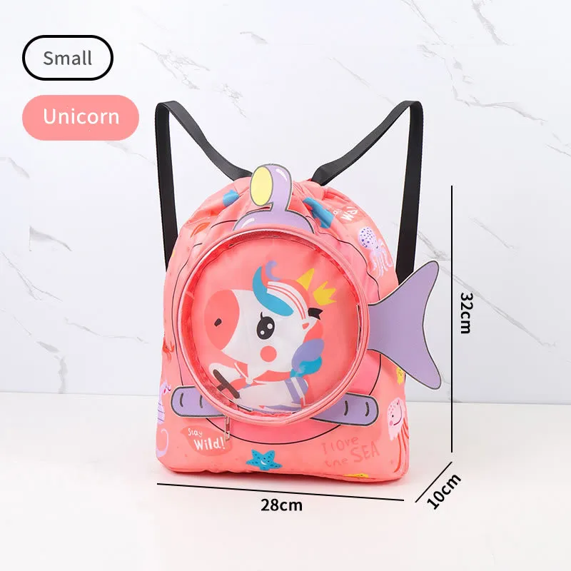 Children Swim Bag Dry Wet Separation Waterproof Storage Bag for Boys Girls Sport Fashion Portable Cute Cartoon Kids Backpack
