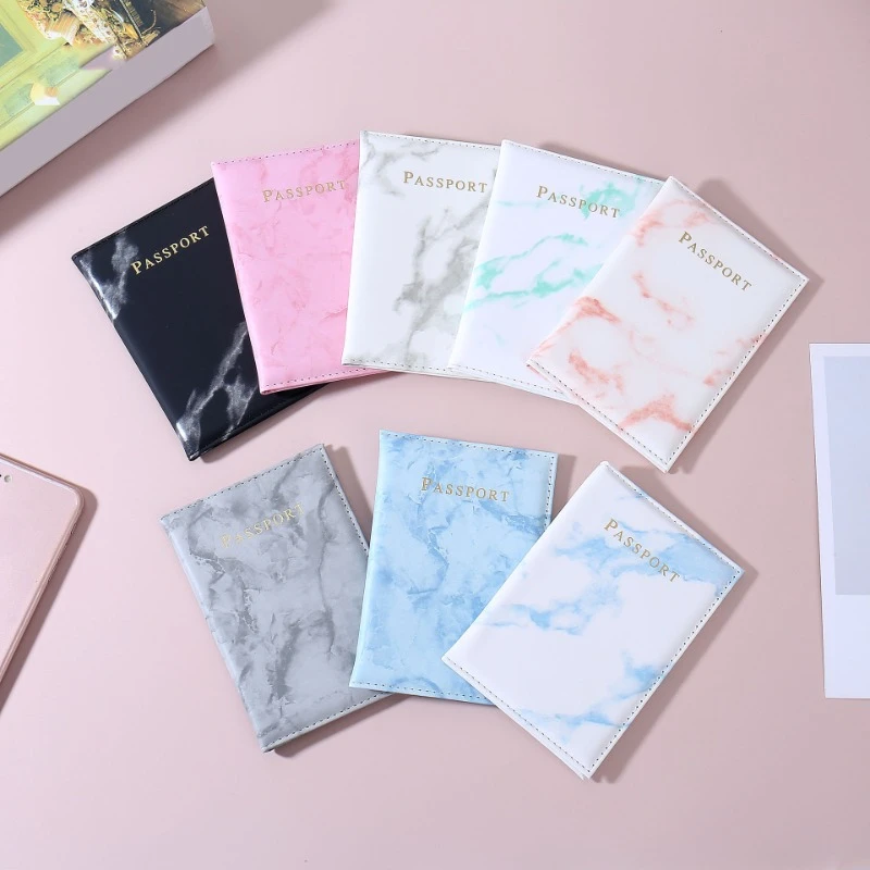 Fashion Marble Passport Holder Case Travel Accessories ID Cover Women Men Bank Card Passport Covers Business Wallet Case Pouch
