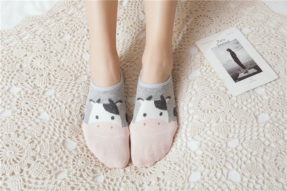 5 Pairs/Lot Cartoon Cat Fox Bear Socks Cute Animal Women Summer Funny Short Ankle Sokken Dropship