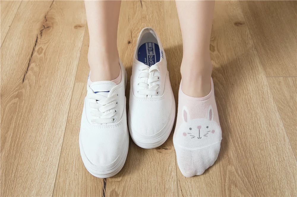 5 Pairs/Lot Cartoon Cat Fox Bear Socks Cute Animal Women Summer Funny Short Ankle Sokken Dropship