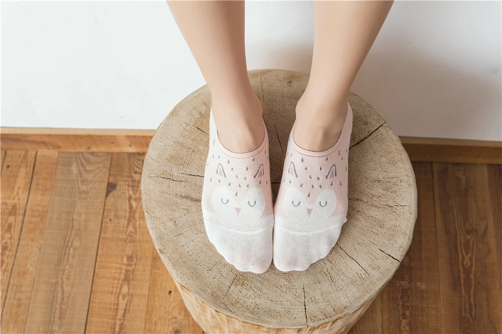 5 Pairs/Lot Cartoon Cat Fox Bear Socks Cute Animal Women Summer Funny Short Ankle Sokken Dropship
