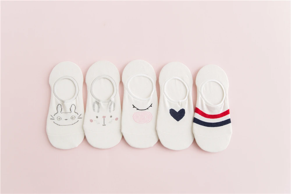 5 Pairs/Lot Cartoon Cat Fox Bear Socks Cute Animal Women Summer Funny Short Ankle Sokken Dropship