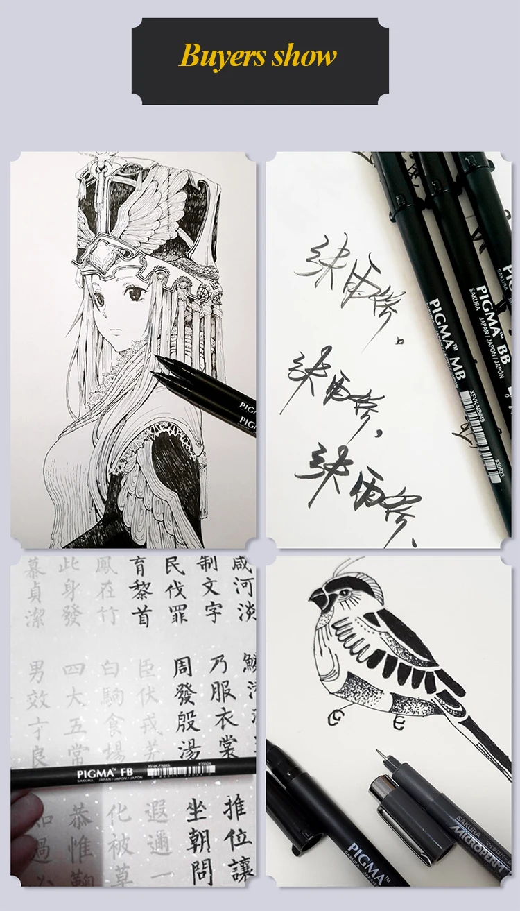 Sakura Line marking pen Art Hand-painted Hook Line Pen Sketch Pens Stationery Set Art Supplies For Hand-Paint anime Art Supplies