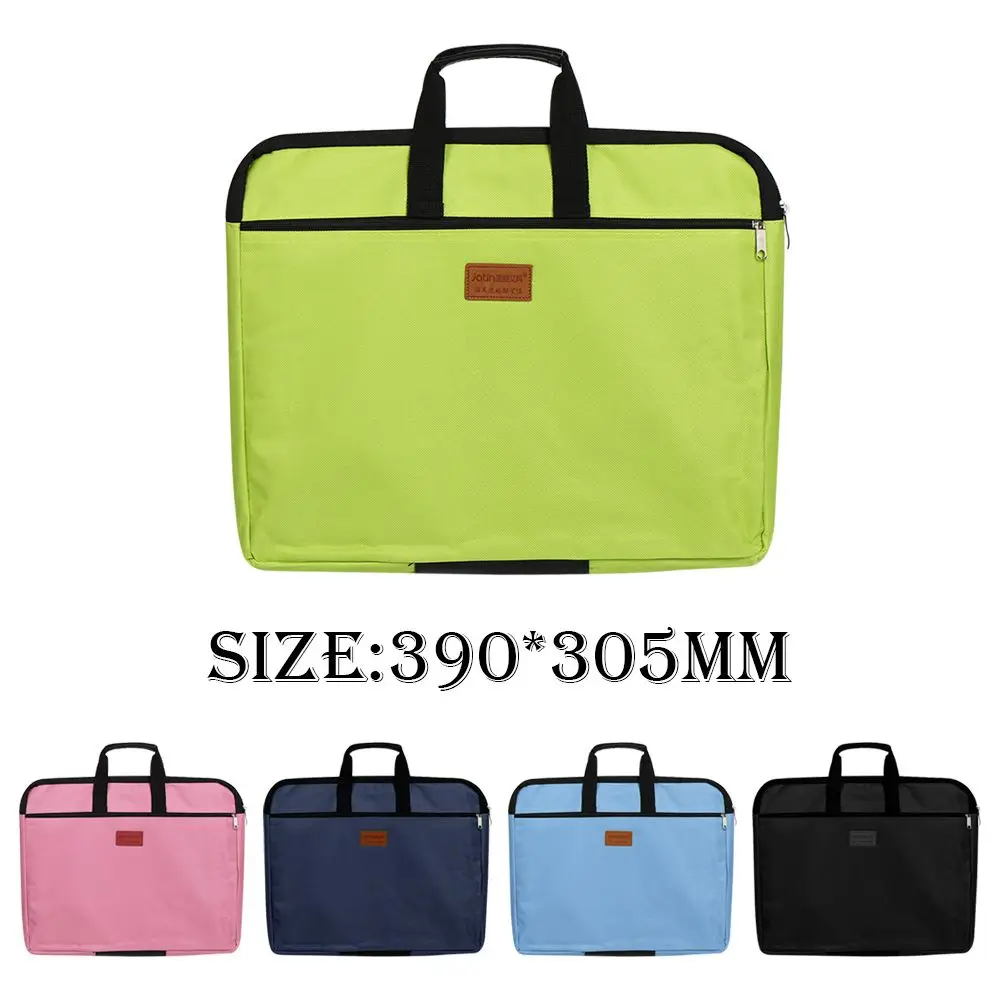 Double Layers Book A4 Document Bag File Folder Holder With Handle Zipper Waterproof Canvas Handbag Business Documents Files Bag