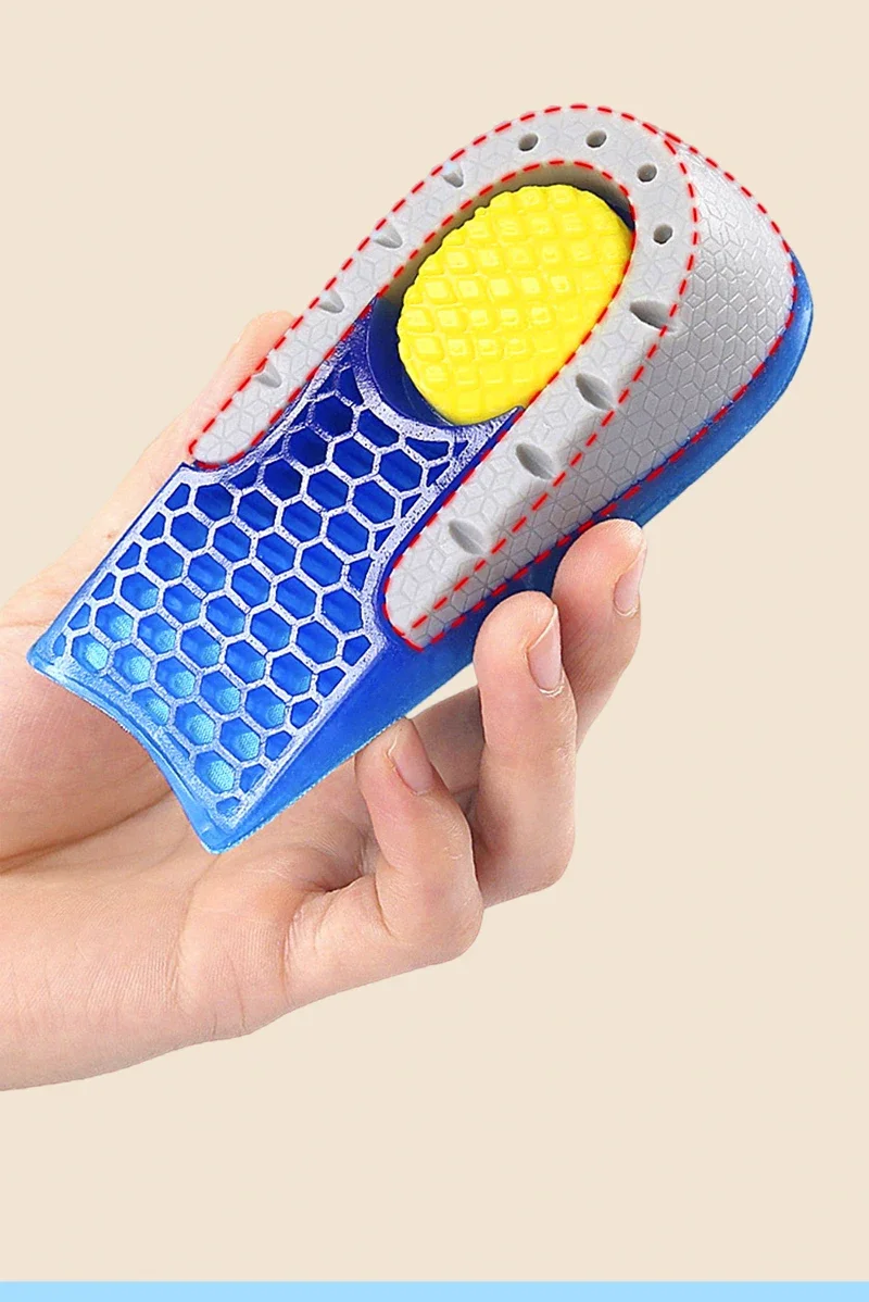 1Pair Gel Shoes Insole for Feet Silicone Invisible Height Increasing Insoles Non Slip Shoe Pads Men Shock Absorption Shoe Sole