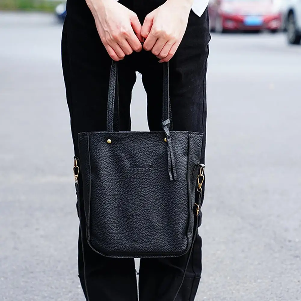 4pcs/set Fashion Women Handbag Set Large Capacity PU Leather Handbag Shoulder Bag Crossbody Bag Purse Wallet