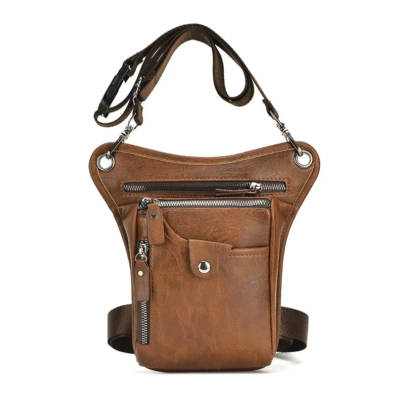Vintage PU Leather Waist Pack Drop Leg Bag Men Women Belt Hip Bag Multifunction Motorcycle Bicycle Outdoor Hiking Camping Bag