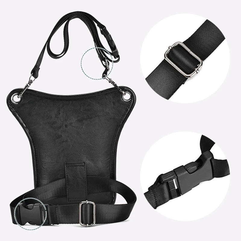 Vintage PU Leather Waist Pack Drop Leg Bag Men Women Belt Hip Bag Multifunction Motorcycle Bicycle Outdoor Hiking Camping Bag