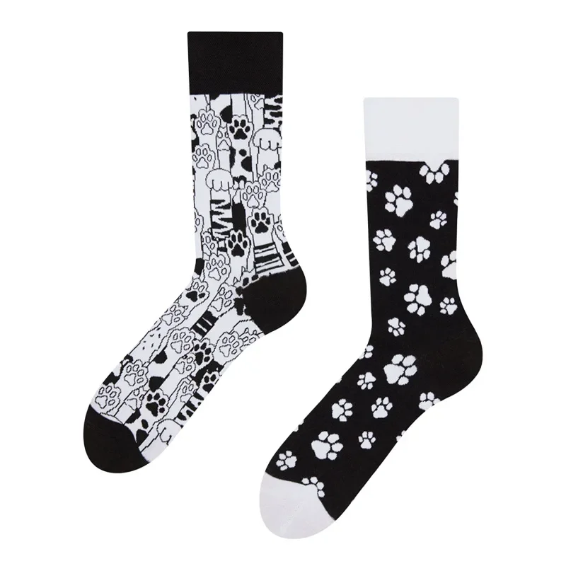 2024 Autumn 1 Pair Women Original AB Tide Socks Medium High Tube Colorful Socks Animal Flower Cotton Unisex Socks