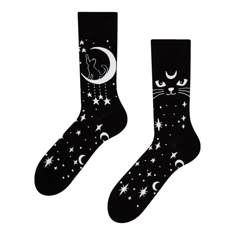 2024 Autumn 1 Pair Women Original AB Tide Socks Medium High Tube Colorful Socks Animal Flower Cotton Unisex Socks
