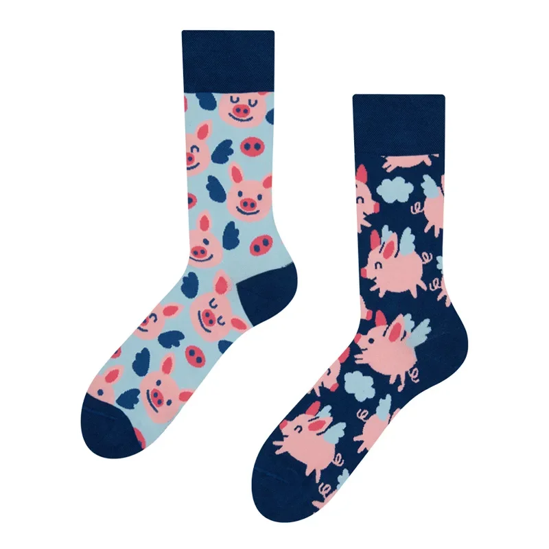 2024 Autumn 1 Pair Women Original AB Tide Socks Medium High Tube Colorful Socks Animal Flower Cotton Unisex Socks