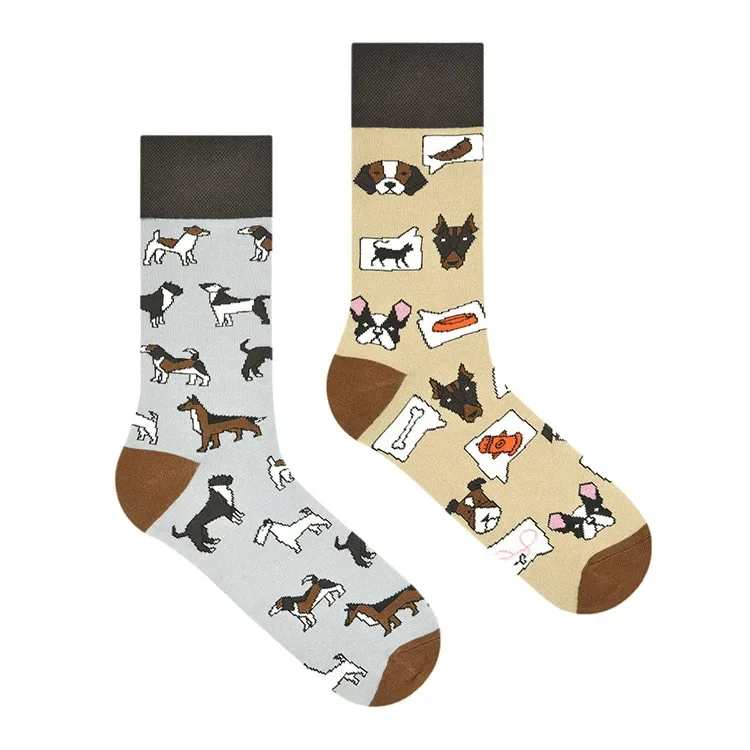 2024 Autumn 1 Pair Women Original AB Tide Socks Medium High Tube Colorful Socks Animal Flower Cotton Unisex Socks