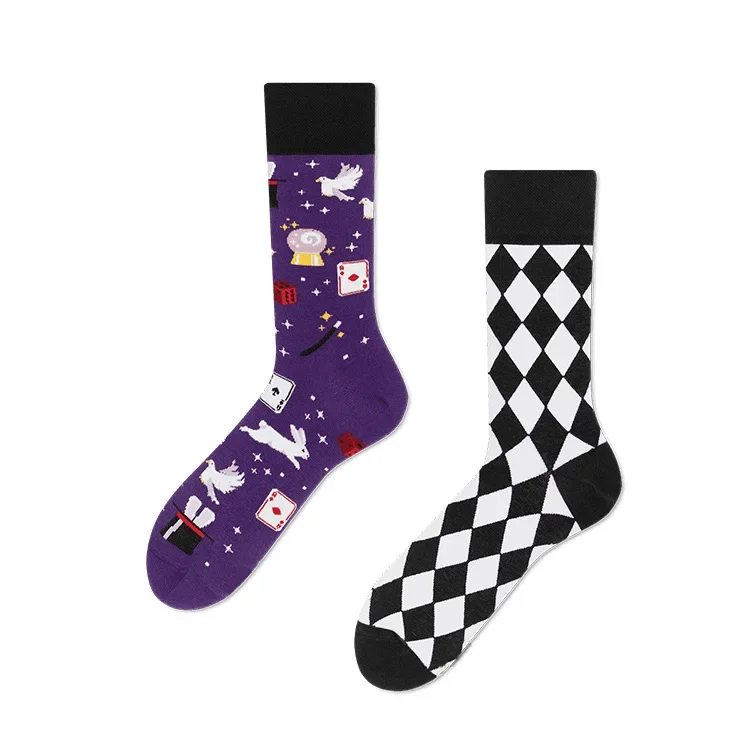 2024 Autumn 1 Pair Women Original AB Tide Socks Medium High Tube Colorful Socks Animal Flower Cotton Unisex Socks