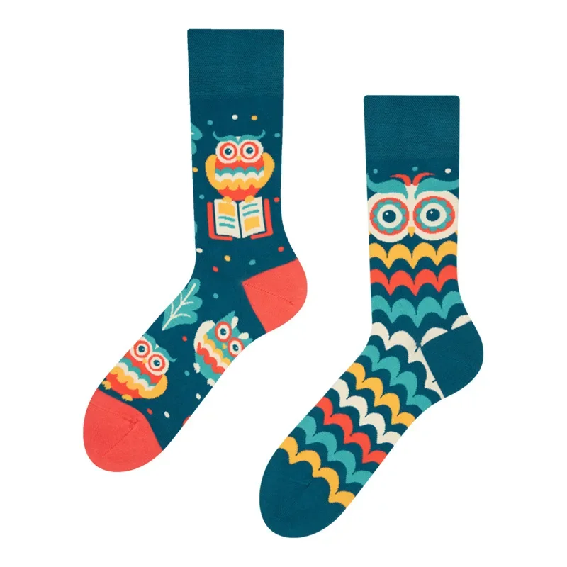 2024 Autumn 1 Pair Women Original AB Tide Socks Medium High Tube Colorful Socks Animal Flower Cotton Unisex Socks