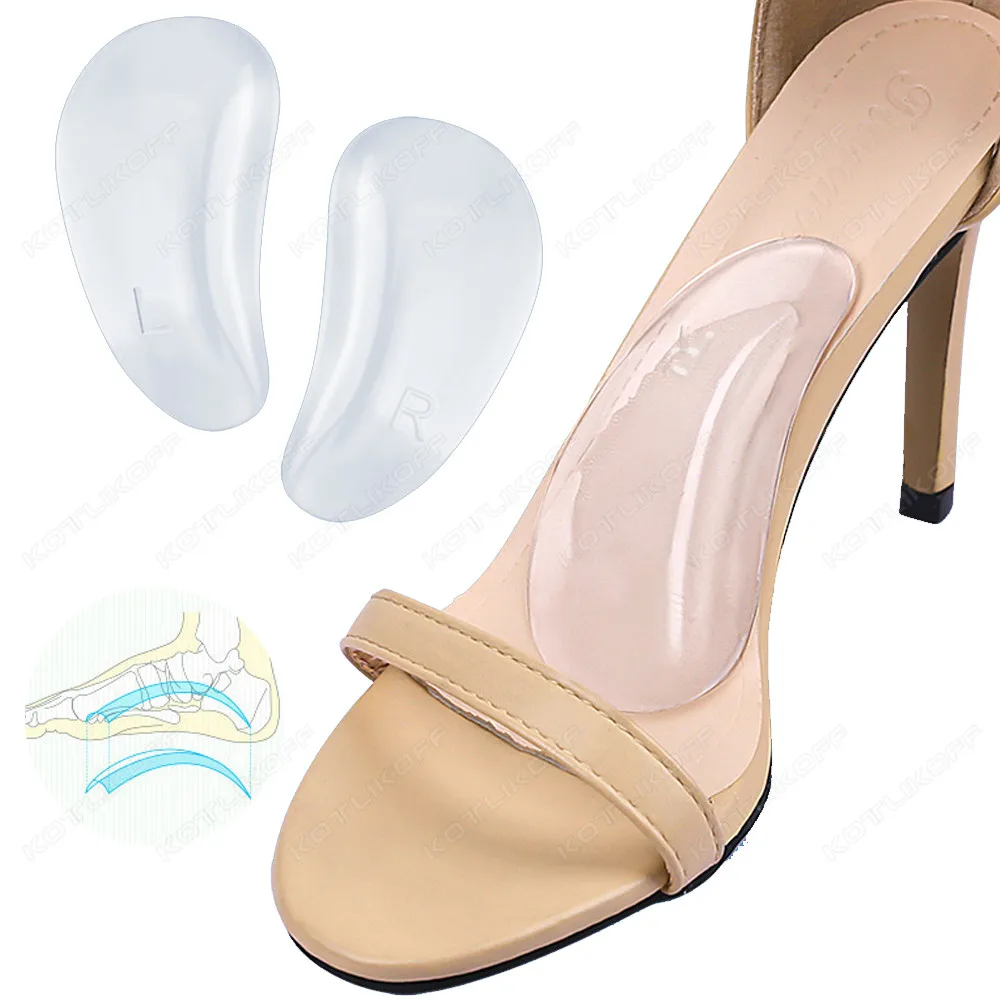 Orthotic Arch Foot Care Comfort Pain Silicone Orthopedic Insoles for Shoes Women Flat Feet Arch Support Self-adhesive Foot Pads