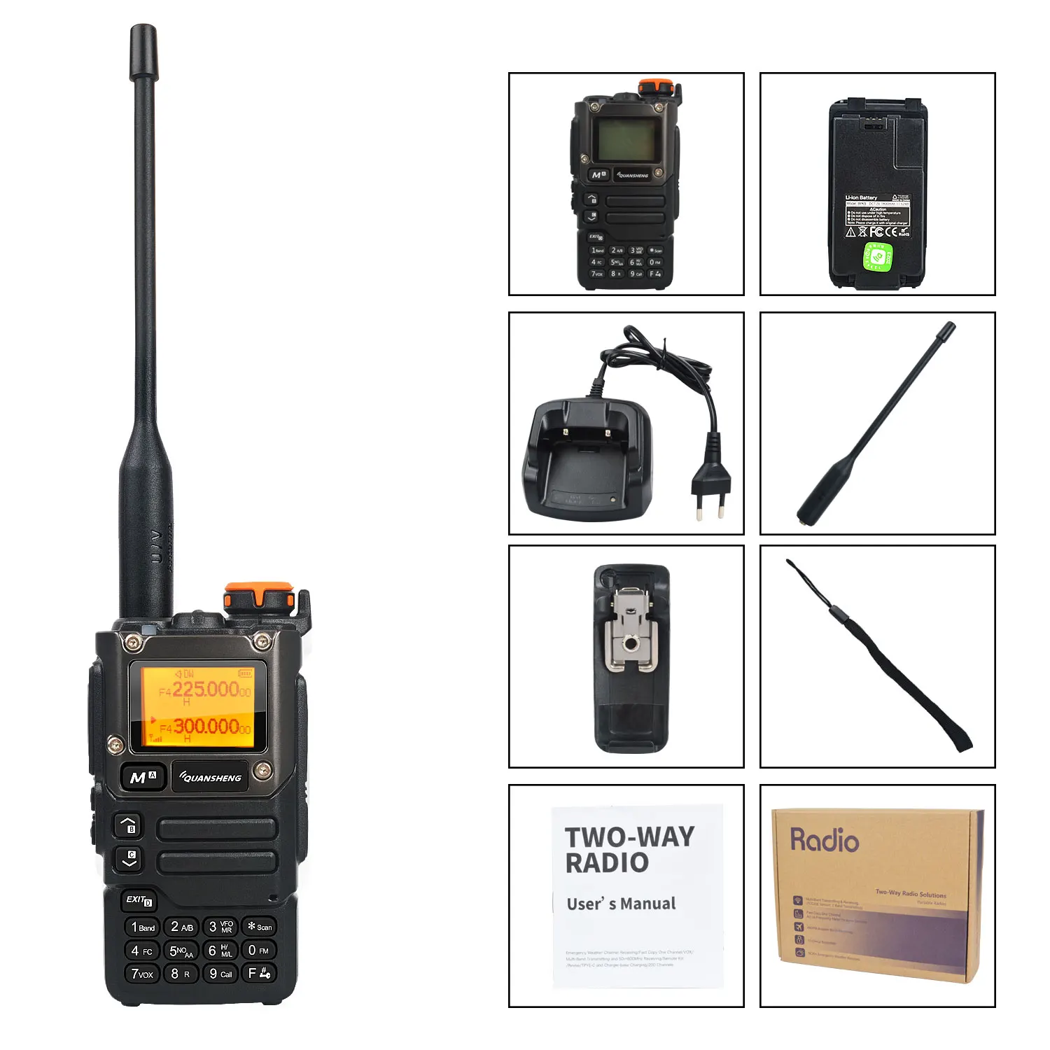 UV-K5(8) Air Band 50-600MHz Rx Multi-Band 136-600MHz Tx DTMF Scrablmer Vox Frequency Scan Copy NoAA FM Quansheng  Walkie Talkie