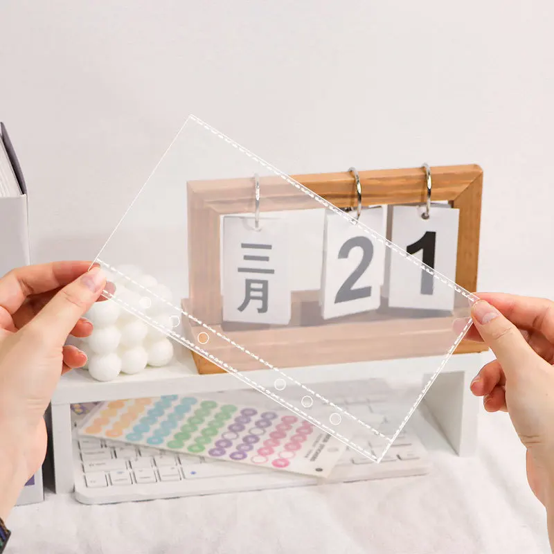 10PCSTransparent File Holder Notebook 6 Hole Loose Leaf DIY Document Bag Binder Rings PVC Storage Binding Folder