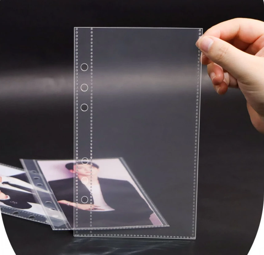 10PCSTransparent File Holder Notebook 6 Hole Loose Leaf DIY Document Bag Binder Rings PVC Storage Binding Folder