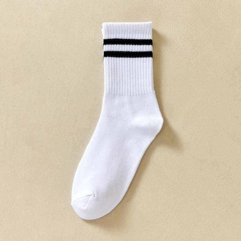 6 Pairs Women Socks Simplicity Parallel Bars Versatile Sport Socks Socks Solid Breathable Mid-Tube Socks Woman Absorbent Socks