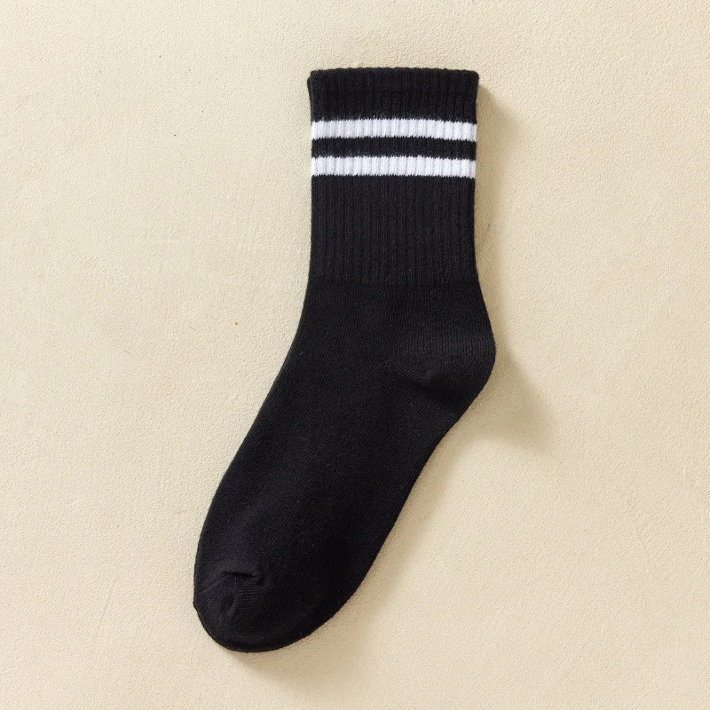 6 Pairs Women Socks Simplicity Parallel Bars Versatile Sport Socks Socks Solid Breathable Mid-Tube Socks Woman Absorbent Socks