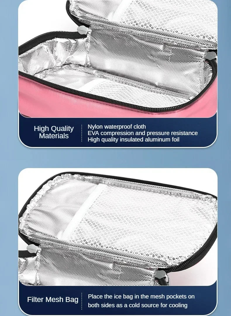 5Colors Insulin Cooling Bag Portable Diabetic Pocket Pill Protector Waterproof Thermal Insulated Cooler without Gel