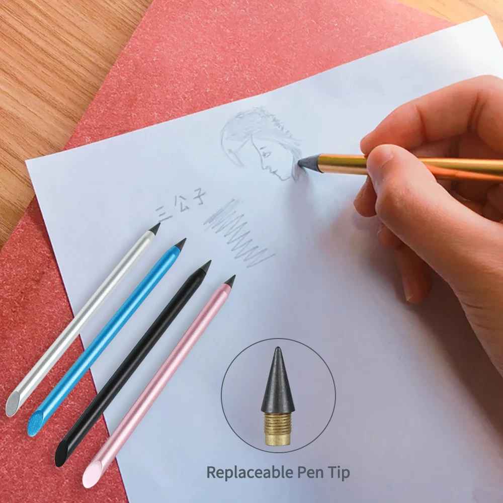 Metal Eternal No Ink Pen Magic Pencils New Technology Unlimited Writing Painting Supplies Novelty Gifts Office School Stationery