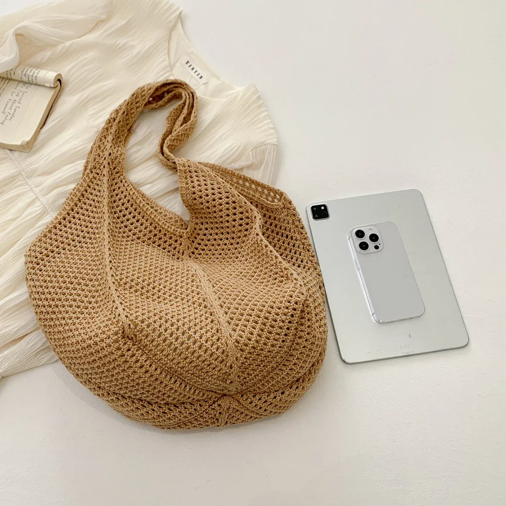 Women's Shoulder Bags Casual Straw Wicker Woven Ladies Handmade Totes Large Capacity Summer Beach Female's Messenger Bag