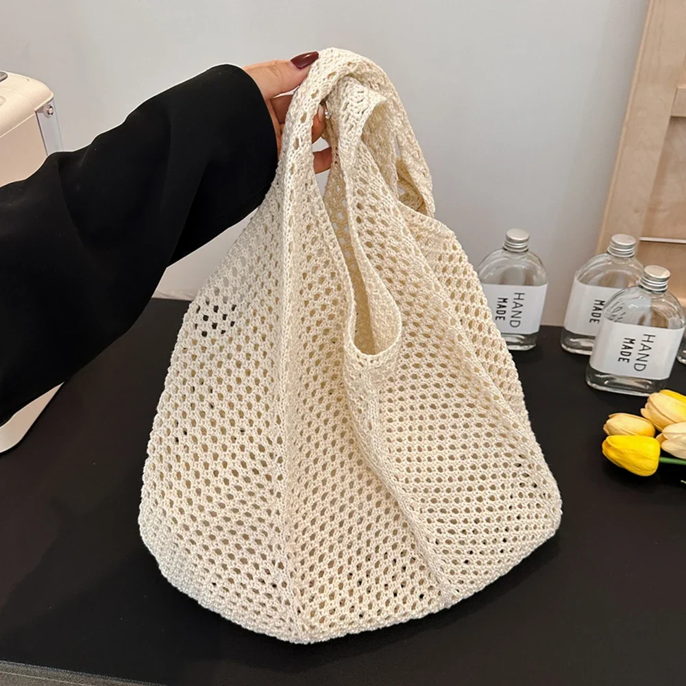 Women's Shoulder Bags Casual Straw Wicker Woven Ladies Handmade Totes Large Capacity Summer Beach Female's Messenger Bag