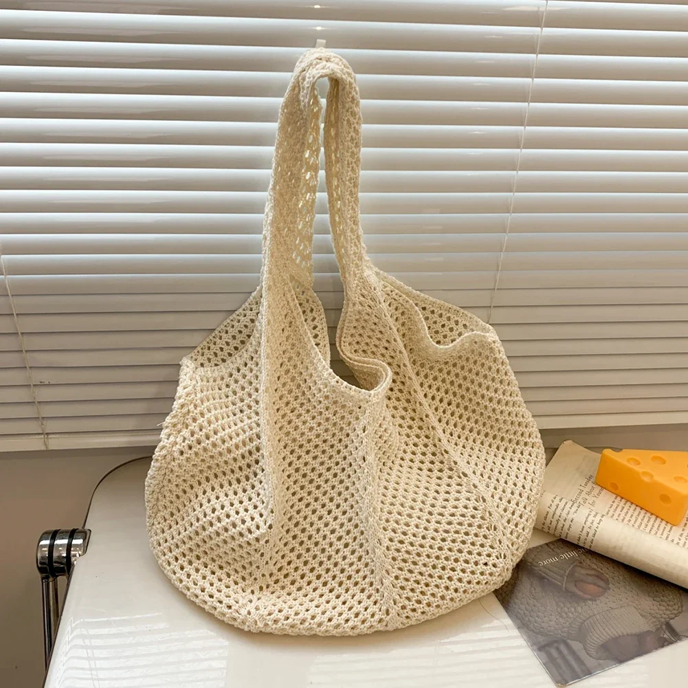 Women's Shoulder Bags Casual Straw Wicker Woven Ladies Handmade Totes Large Capacity Summer Beach Female's Messenger Bag