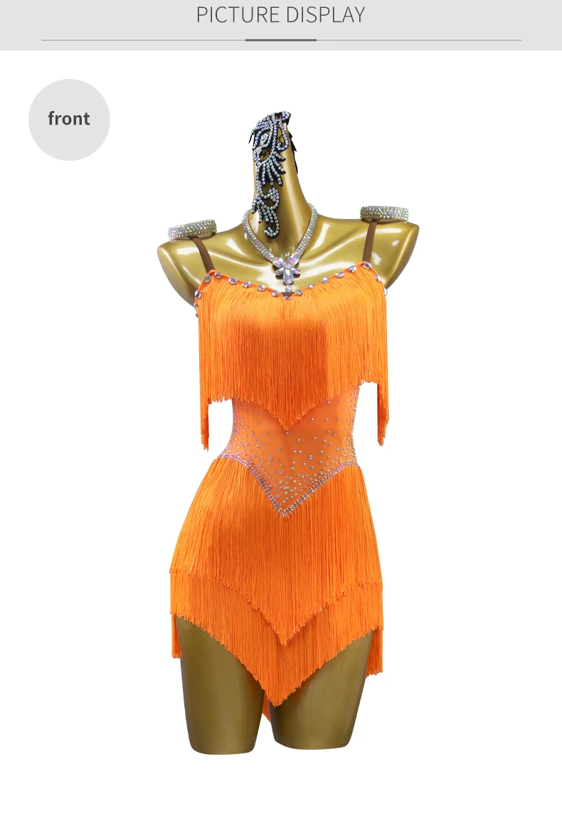 2026 Latin Dance Dress Girls Costume Fringed Skirt Line Women's Clothes Samba Competition Ball Sports Suit Elegant Stage Cabaret