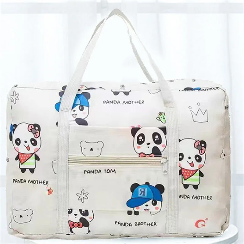 Oxford Foldable Duffel Bag Travel Organizer Weekend Hand Bags Portable Suitcases Large Travel Clothing Storage Bag Women's Tote