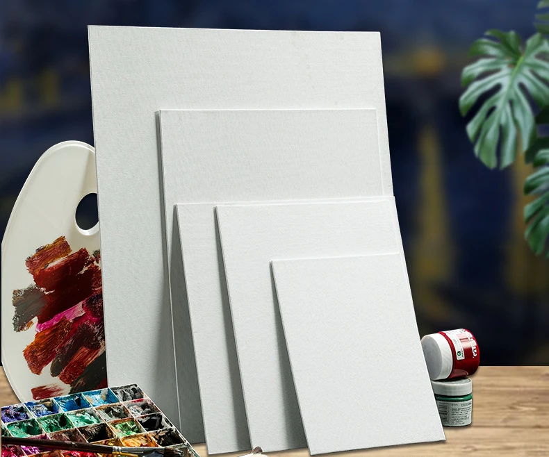 5pcs Canvas Board For Painting Cotton Blank,Primed White,Suitable For Gouache,Watercolor,Acrylic,Oil Painting,Art Supplies,HB-03