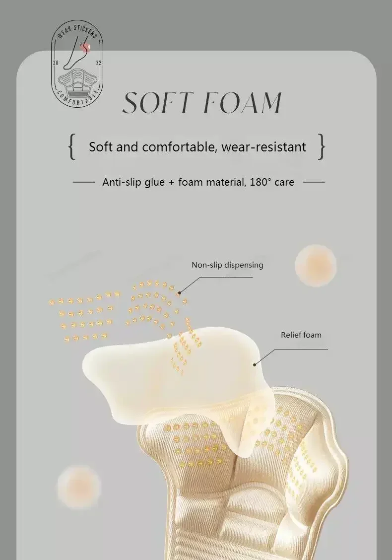 Heel Protectors Stickers Feet Pads for Sneakers Silicone Non Slip Shoe Pad Foot Care Pain Relief Shoes Inserts Shoes Accesories