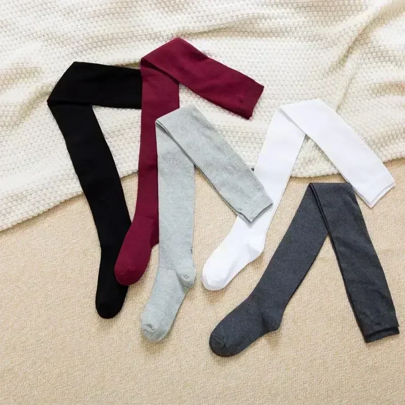 80cm Elastic Womens Over The Knee Long Socks Black White Thigh High Leg Warmers Tall Girls Stocking for Woman Sock Plus Size