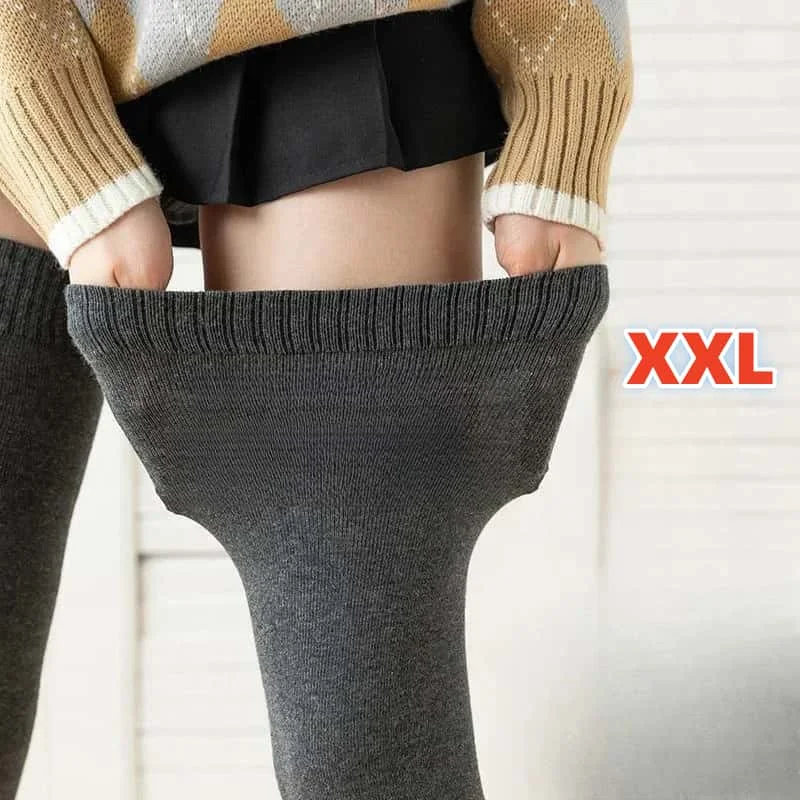 80cm Elastic Womens Over The Knee Long Socks Black White Thigh High Leg Warmers Tall Girls Stocking for Woman Sock Plus Size