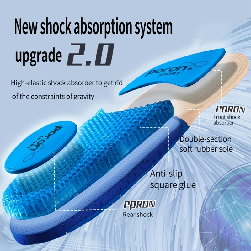Silicone Orthopedic Insoles for Shoes High Elastic Sport Shockabsorbing Insole for Feet Arch Support Plantar Fasciitis Shoe Sole