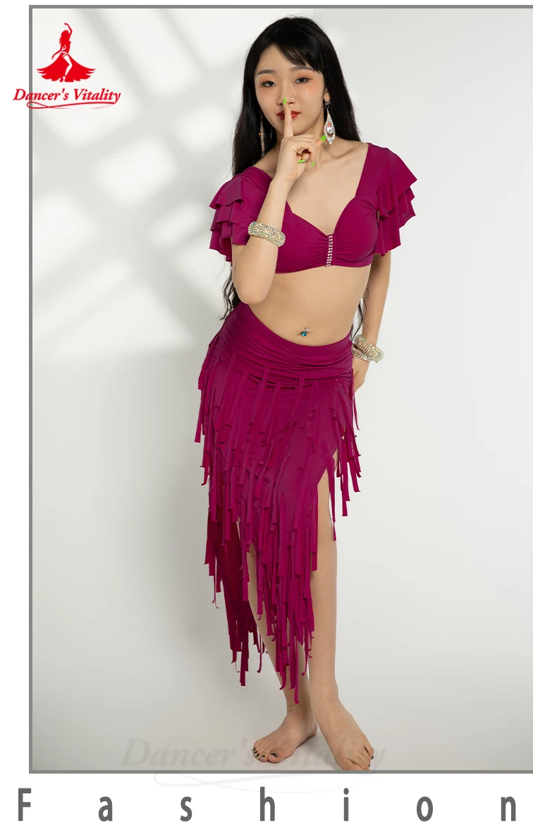 Belly Dancer Costume Set for Women Sexy Top+sexy Drum Solo Skirt 2pcs Oriental Belly Dancing Wear Clothing Bellydance Outfit
