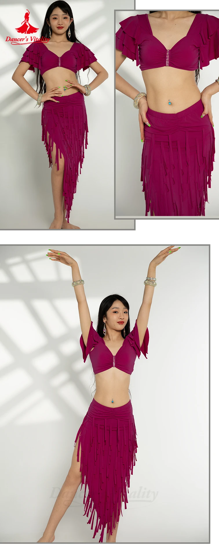 Belly Dancer Costume Set for Women Sexy Top+sexy Drum Solo Skirt 2pcs Oriental Belly Dancing Wear Clothing Bellydance Outfit