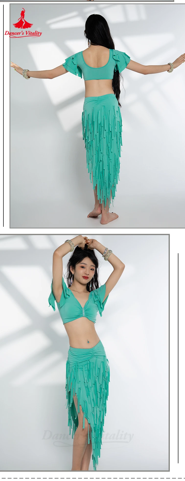 Belly Dancer Costume Set for Women Sexy Top+sexy Drum Solo Skirt 2pcs Oriental Belly Dancing Wear Clothing Bellydance Outfit