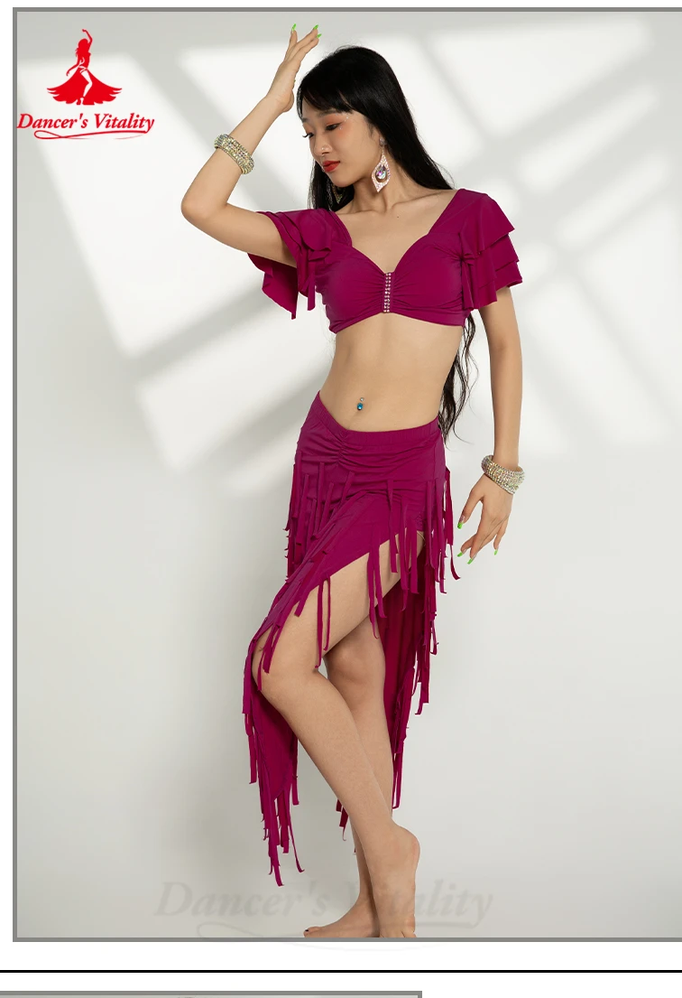 Belly Dancer Costume Set for Women Sexy Top+sexy Drum Solo Skirt 2pcs Oriental Belly Dancing Wear Clothing Bellydance Outfit
