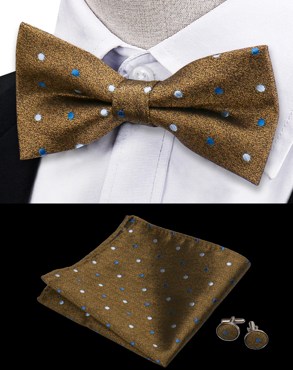 3pcs Bow Tie For Men Bowtie Handkerchief Cufflink Set For Shirts Fit Business Wedding Butterfly Paisley Pocket Square Bowtie Man