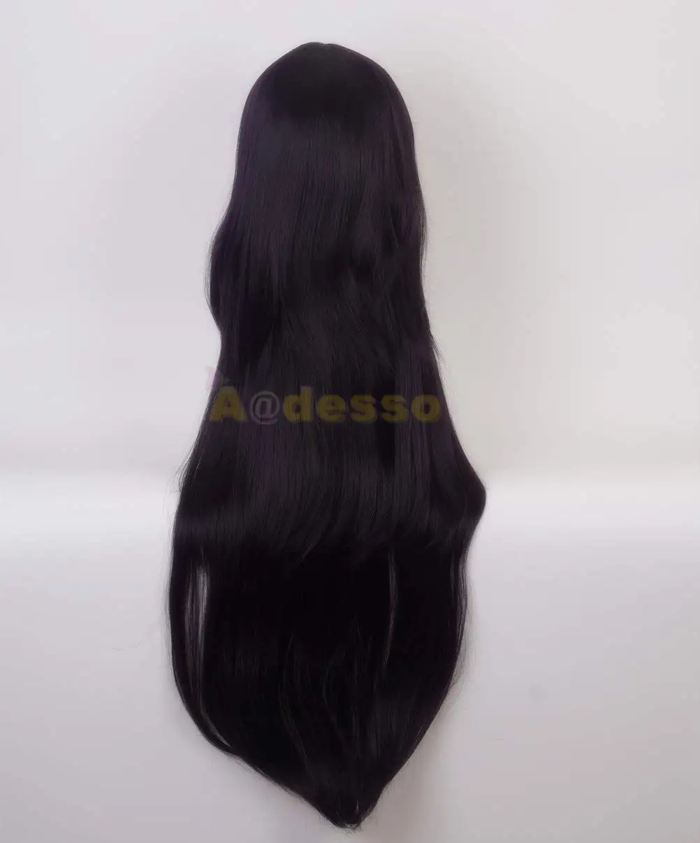Mikan Tsumiki Wig For Girls Wig For Cosplay Party With Hair Accessory for Halloween Long Black Purple Wigs Party