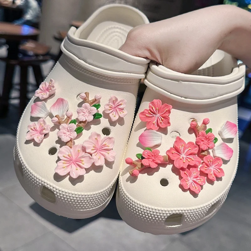 Whole Set Hot Sale DIY Shoes Charms for Branches and Flowers Hole Shoe Charms Designer Quality Garden Shoe Decoration Girl Gift