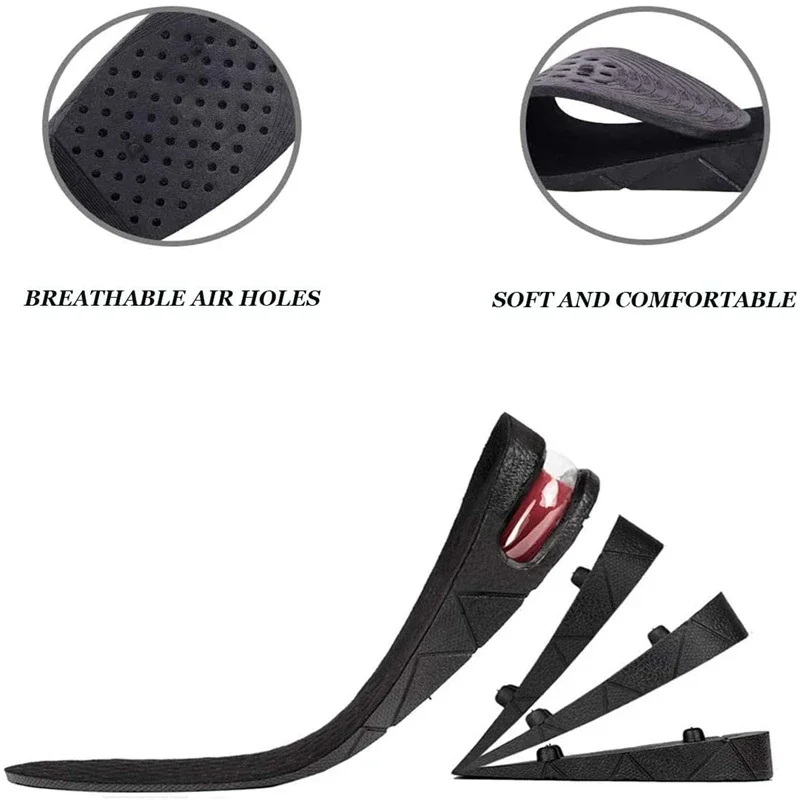 Height Increase Insoles Air Shoe Cushion Lift Insert Men Women 3-9cm Invisible Variable Insole Adjustable Cut Taller Support Pad