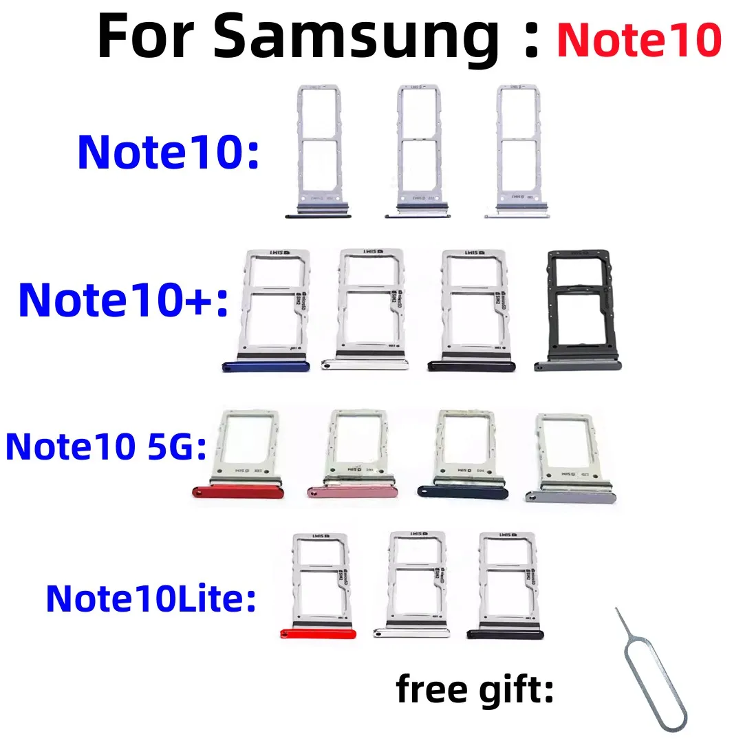 SIM Card SD Card Tray chip slot drawer Holder For Samsung Galaxy Note10+ note10Plus note10Lite SM-N770F/DS SM-N9750 tray Slot